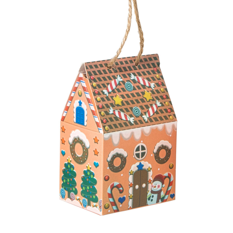 Kersthanger papieren huisjes - set van 3