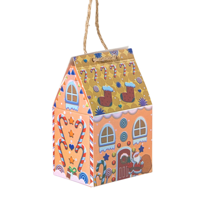 Kersthanger papieren huisjes - set van 3