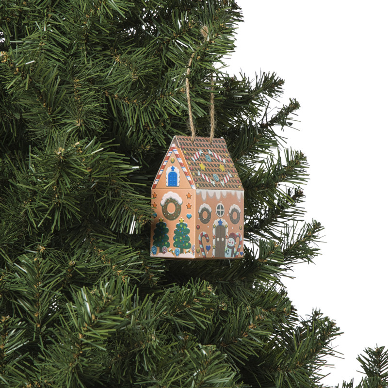 Kersthanger papieren huisjes - set van 3