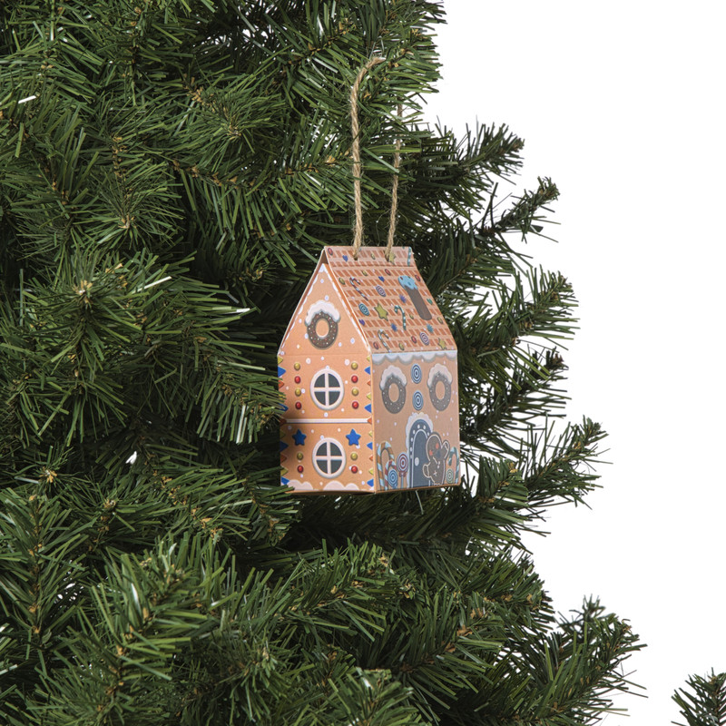 Kersthanger papieren huisjes - set van 3