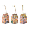 Kersthanger papieren huisjes - set van 3