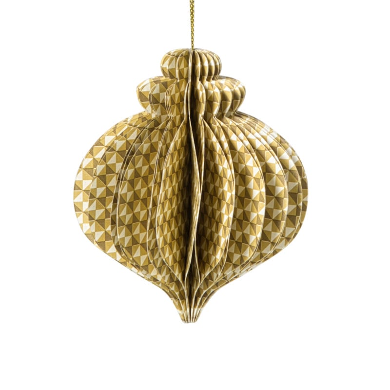 Kerstbal papier clashing colours - diverse varianten - ø8.3x10 cm