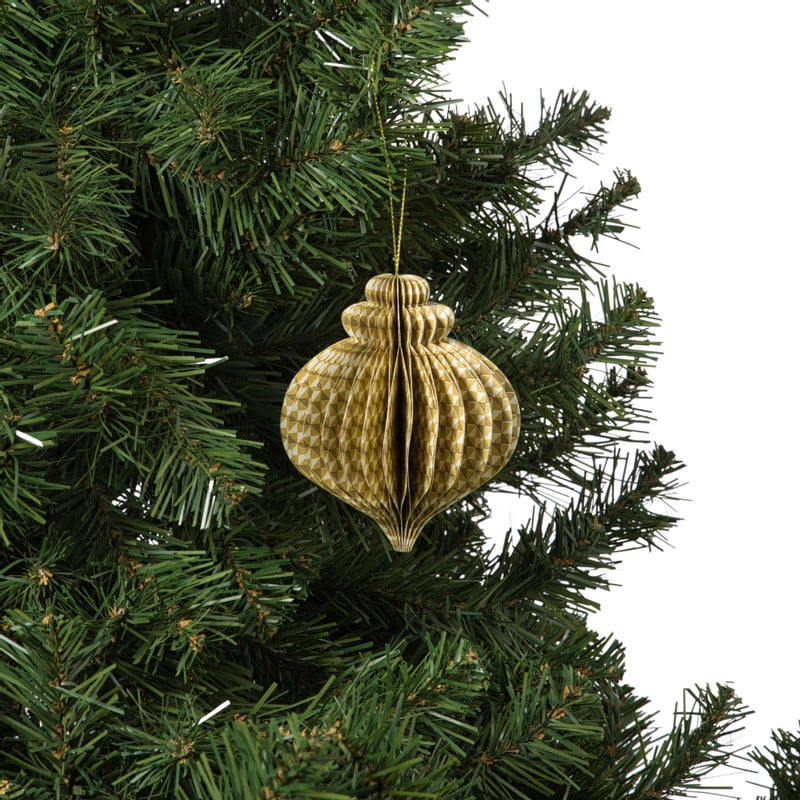 Kerstbal papier clashing colours - diverse varianten - ø8.3x10 cm