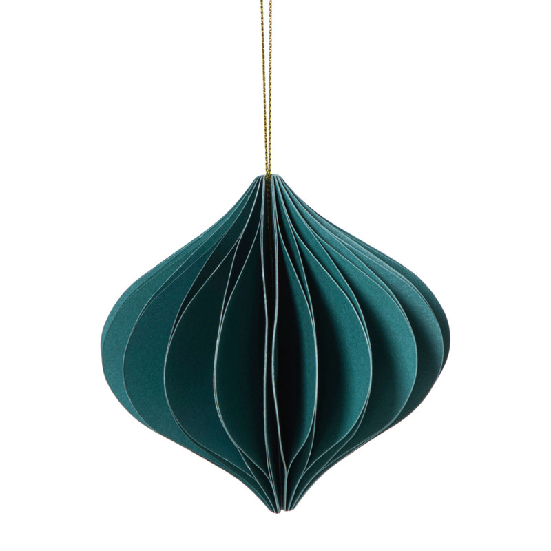 Kersthanger papier - groen - ø10 cm