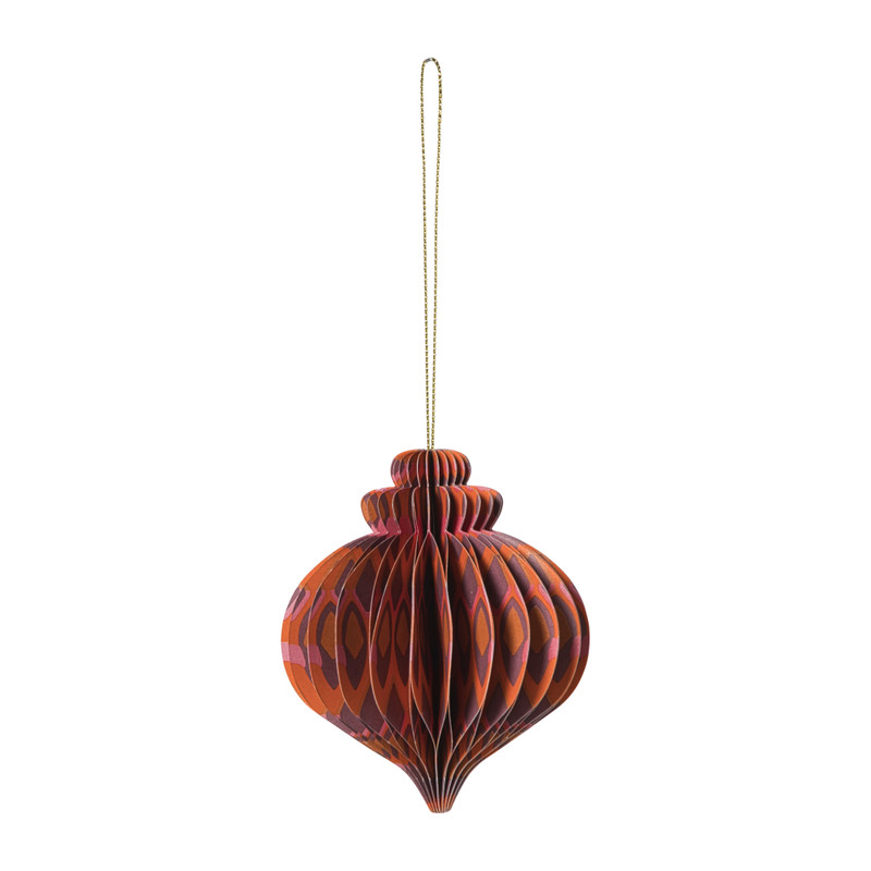 Kersthanger papier - roze - ø10  cm