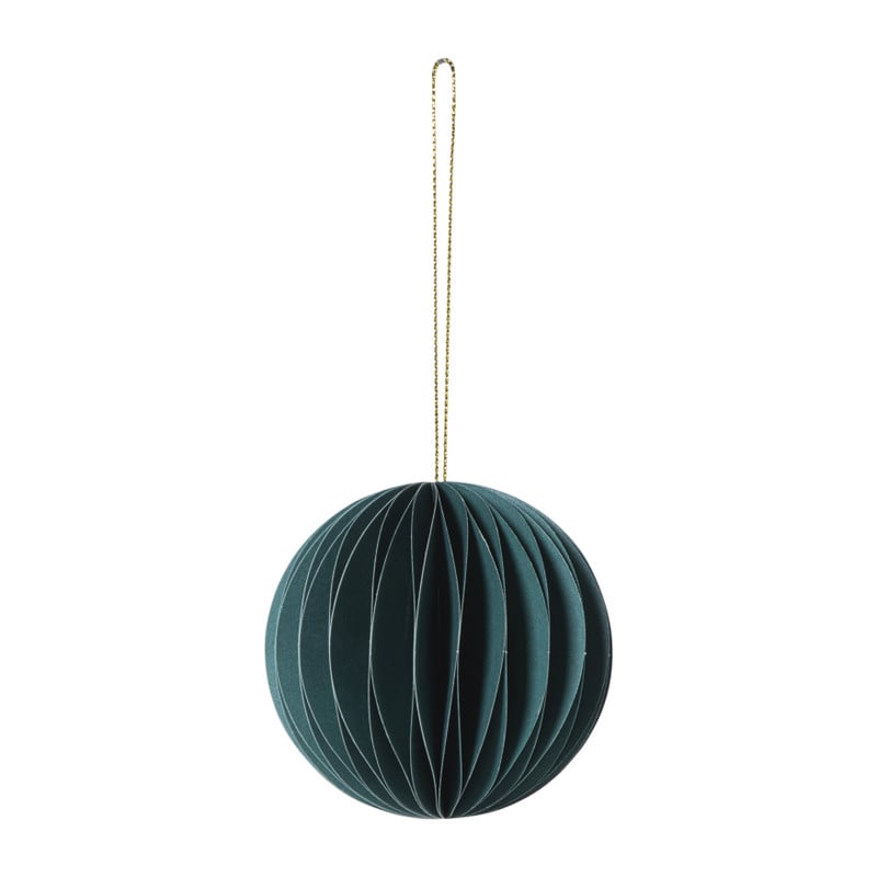 Kerstbal papier - groen -ø8 cm