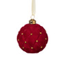 Kerstbal velvet stip - rood
