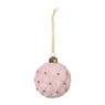 Kerstbal velvet stip - roze