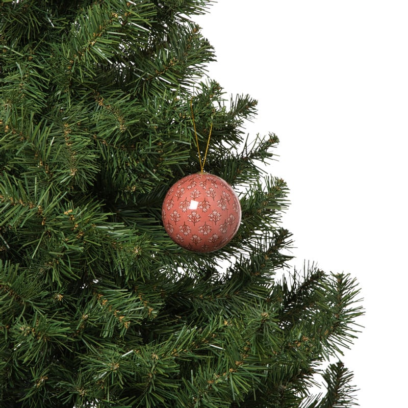 Kerstbal print- paars/rood