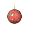 Kerstbal print- paars/rood