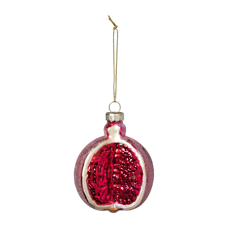 Kersthanger granaatappel - rood - ø7x8.5 cm