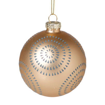 Kerstbal cirkels stipjes - goudkleurig