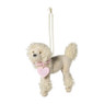 Kersthanger poedel - beige - 12x10x4 cm