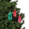 Kersthanger huisjes - multikleur - diverse varianten - 9.5x3.5x3.5 cm