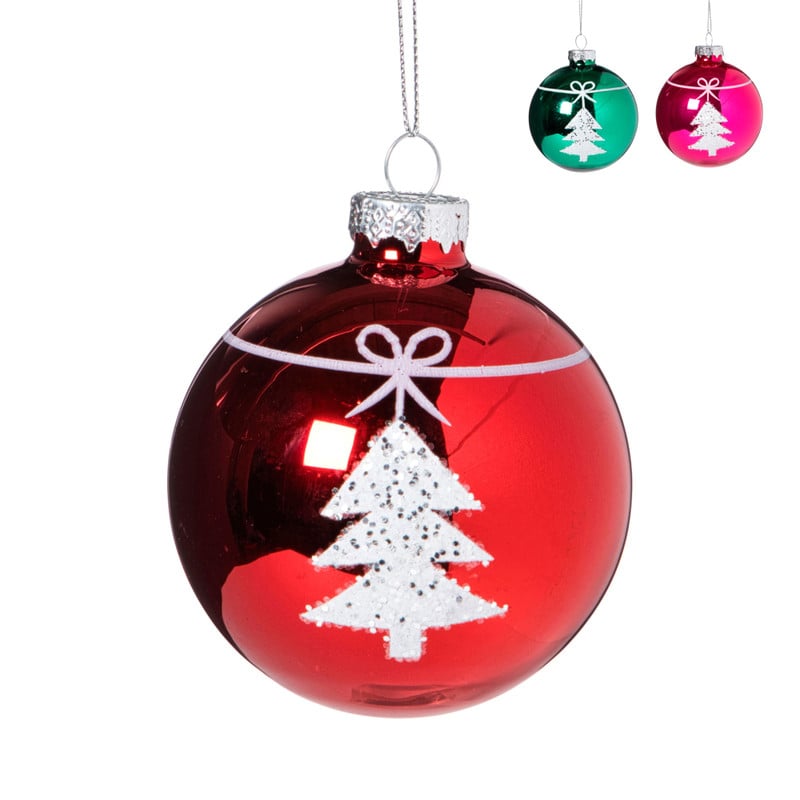 Kerstbal boom - rood - diverse varianten