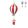 Kersthanger luchtballon met kerstman - diverse varianten - ø7.5x16.5 cm