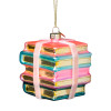 Kersthanger stapeltje boeken - multikleur - 7.8x6.4x6.4 cm