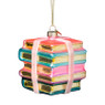 Kersthanger stapeltje boeken - multikleur - 7.8x6.4x6.4 cm