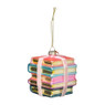 Kersthanger stapeltje boeken - multikleur - 7.8x6.4x6.4 cm