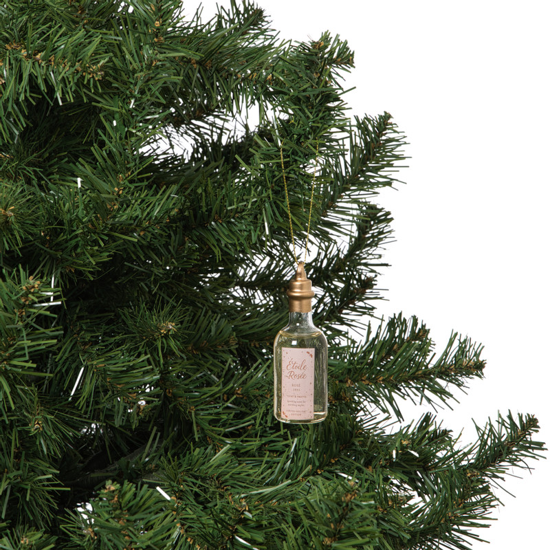 Kersthanger fles wijn - diverse varianten - ø3.5x14 cm