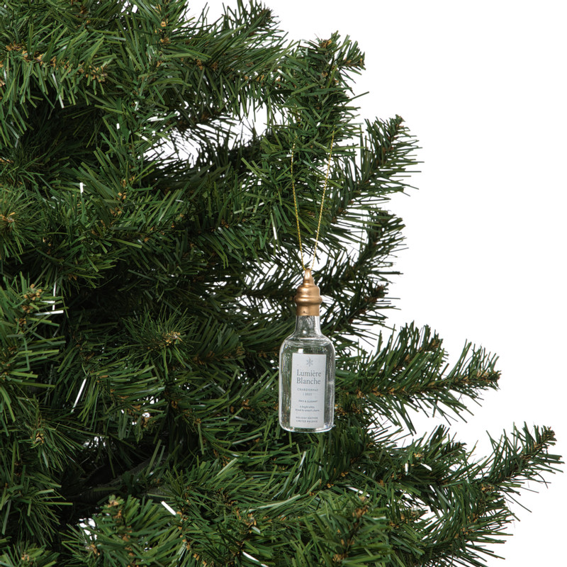 Kersthanger fles wijn - diverse varianten - ø3.5x14 cm