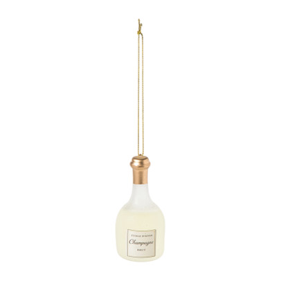 Kersthanger champagnefles - goudkleurig - ø4.5x14 cm