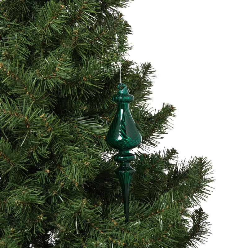 Kersthanger druppel - groen - ø6x23 cm