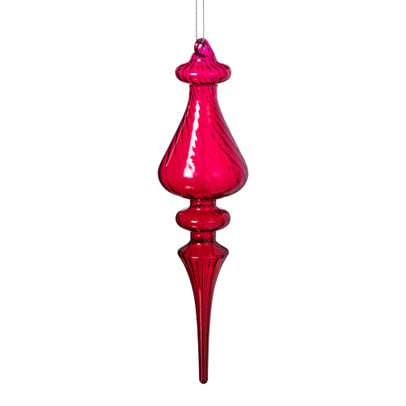 Kersthanger druppel - paars - ø6x23 cm