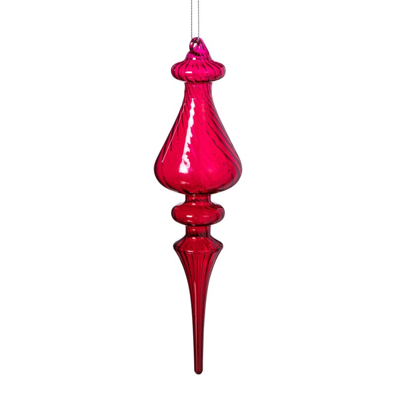 Kersthanger druppel - paars - ø6x23 cm