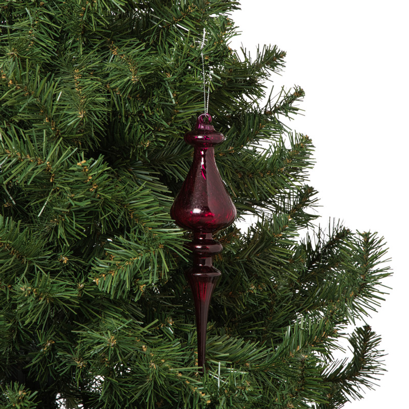 Kersthanger druppel - paars - ø6x23 cm
