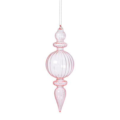 Kersthanger bolling - roze - ø7x22 cm
