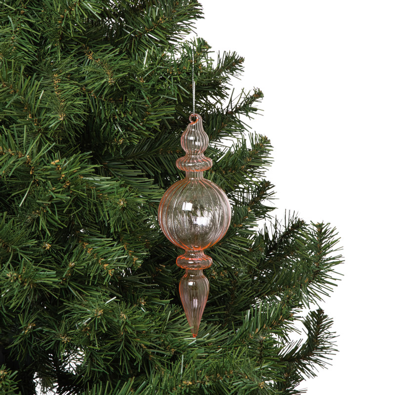 Kersthanger bolling - roze - ø7x22 cm