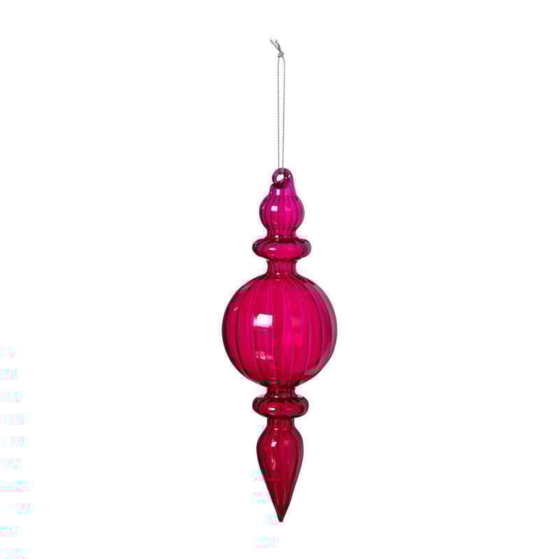 Kersthanger bolling - paars - ø7x22 cm