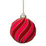 Kerstbal swirl velvet - paars/roze