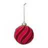 Kerstbal swirl velvet - paars/roze