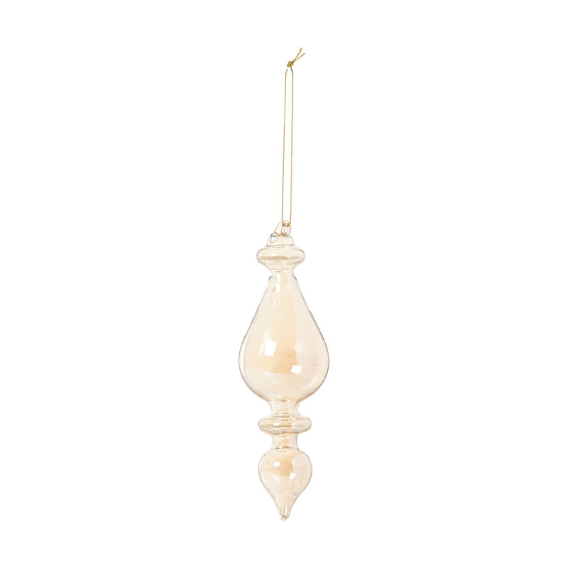 Kersthanger druppel - goudkleurig - ø5.8x18 cm