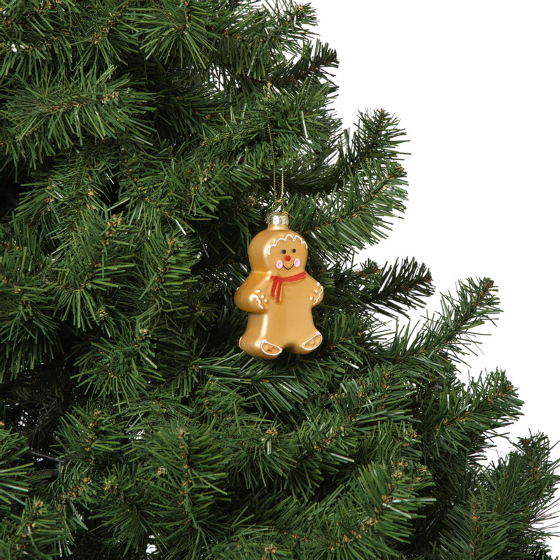 Kersthanger gingerbread - bruin - 9.7x6.4x1.8 cm