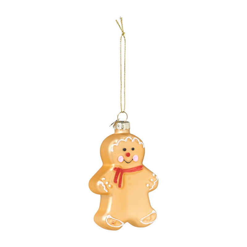 Kersthanger gingerbread - bruin - 9.7x6.4x1.8 cm