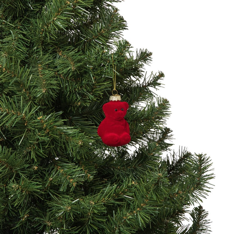 Kersthanger gummybeer velvet - rood - 8x5.6x4.6 cm