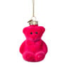 Kersthanger gummybeer velvet - roze - 8x5.6x4.6 cm