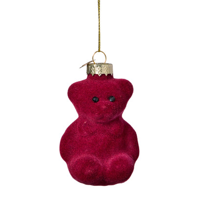 Kersthanger gummybeer velvet - paars - 8x5.6x4.6 cm