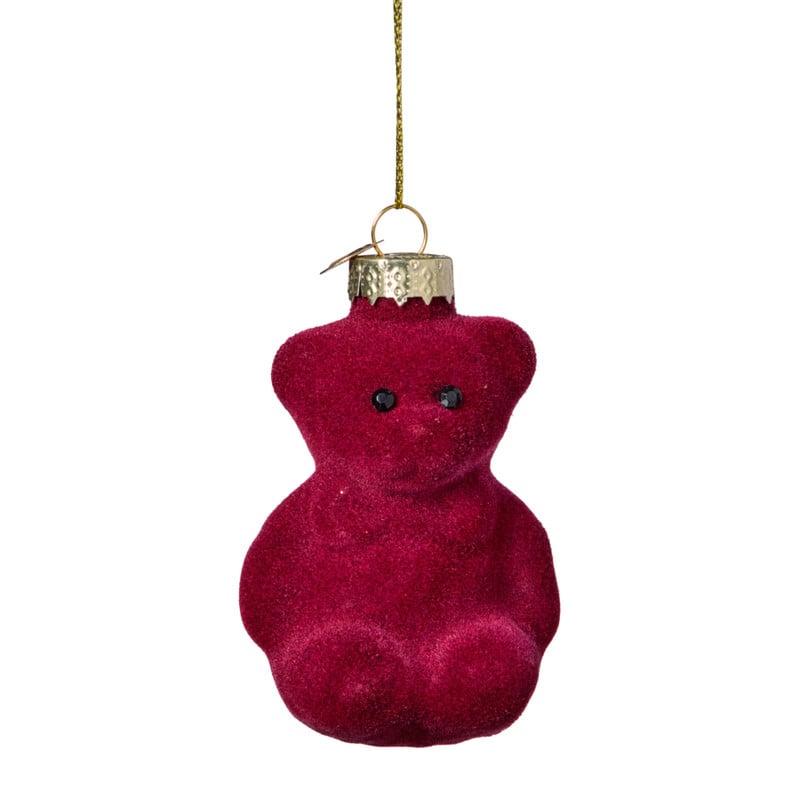 Kersthanger gummybeer velvet - paars - 8x5.6x4.6 cm