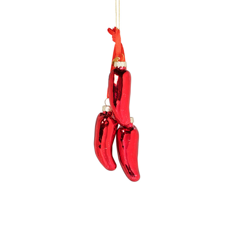 Kersthanger peper - rood - ø2.7x7.6 cm