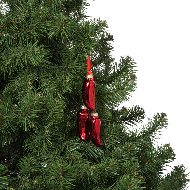 Kersthanger peper - rood - ø2.7x7.6 cm