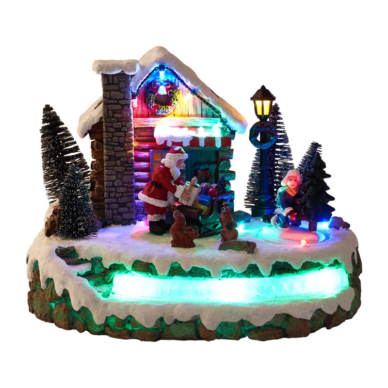 Kerstdorp bewegend - 22x18x17 cm