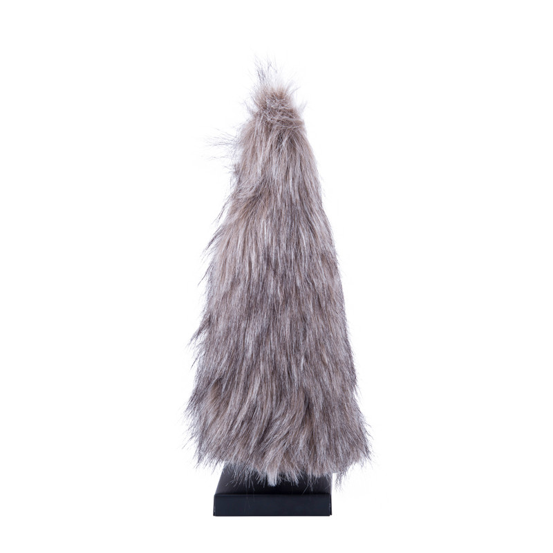 Kerstboom fake fur grijs - 12x12x43 cm - M
