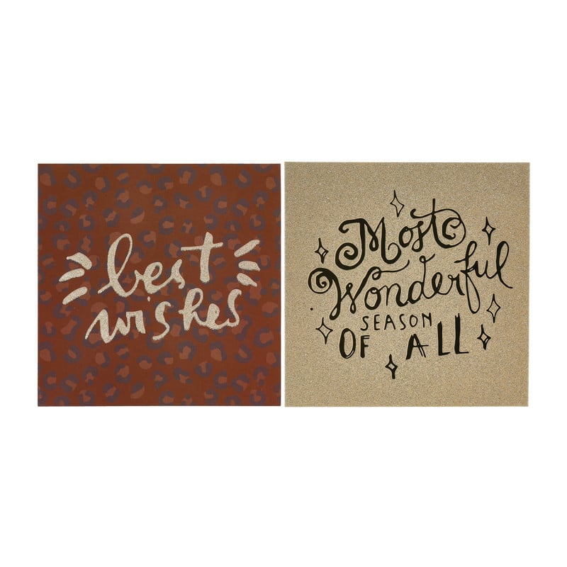 Kerstkaart - rood/goud - set van 6