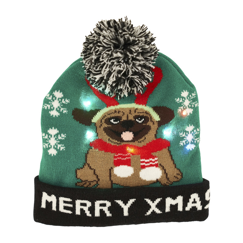 Muts hond met lichtjes - groen