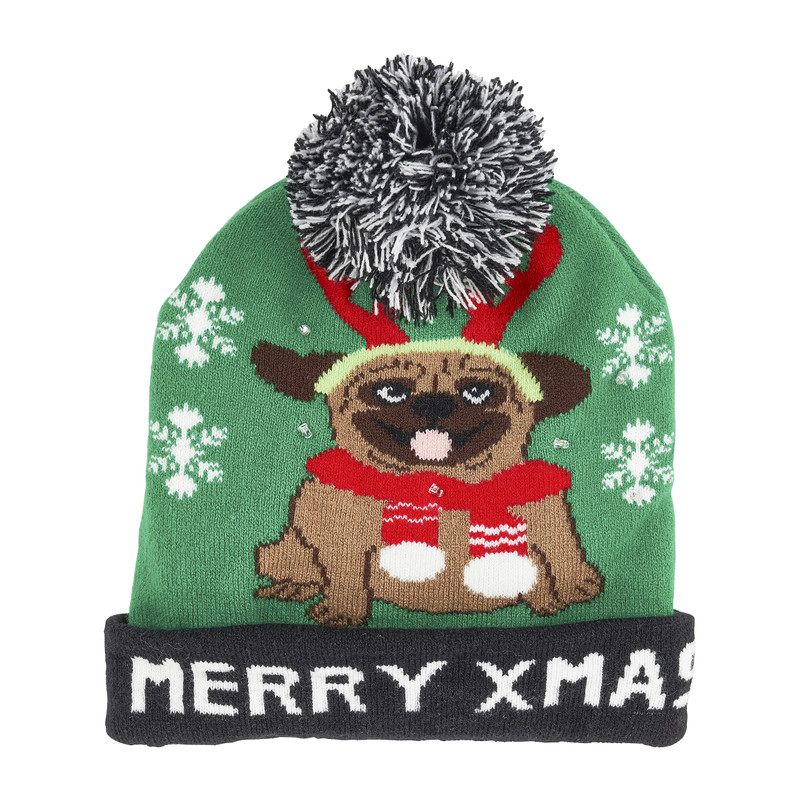 Muts hond met lichtjes - groen