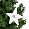 Kerstster met glitter - Wit - 11,5 cm